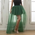 thumbnail image 2 of Purcolt Women's High Low Tulle Tutu Skirts Elastic Waist Layered Mesh Long Tail A-Line Skirt for Wedding Party Prom Cocktail, 2 of 5