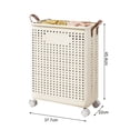 thumbnail image 2 of solautey Rolling Plastic Collapsible Laundry Basket Cube Storage Bin Box Organizer with Wheels Handle Durable Ventilated Foldable Hamper for Bedroom Dirty Clothes Large Capacity, 2 of 7
