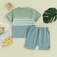 thumbnail image 3 of Bagilaanoe 2pcs Toddler Baby Boy Girl Shorts Set Short Sleeve Striped T Shirt Tops + Shorts 6M 12M 18M 24M 3T Kids Casual Summer Clothes, 3 of 8