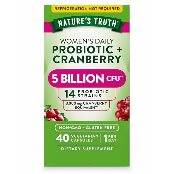 Nature's Truth Women's Probiotic Plus Cranberry Vegetarian Capsules (Pack of 2)