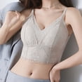 thumbnail image 5 of Hduncf Lace Bralettes for Women V Neck Spaghetti Strap Bra Unpadded Tops Trendy Cami Crop Top Going Out Lingerie Gray M, 5 of 6