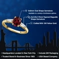 thumbnail image 2 of Gem Stone King 10K Yellow Gold Red Rhodolite Garnet and Lab Grown Diamond Engagement Ring for Women | 1.65 Cttw | Oval 8X6MM | Gemstone January Birthstone | Size 5, 2 of 6