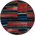 thumbnail image 2 of Unique Loom Outdoor Modern Collection Area Rug - Halo (3' 1" Round Multi/Black), 2 of 9