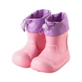 thumbnail image 2 of Otqutp Toddler Boys Girls Rain Boots Kids Color Block Waterproof Rubber Mid Calf Booties Adjustable Drawstring Cuff Non Slip Rain Shoes, 2 of 6