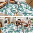 thumbnail image 5 of Green Monstera Leaves Area Rugs 2.7'x5', Small Throw Rugs for Kitchen Bedroom, Tropical Blue Palm Leaf Botanical Summer Indoor Outdoor Rug Non-Slip Low Pile Carpet Runner Reversible Floor Mats, 5 of 8