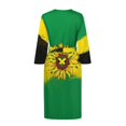 thumbnail image 4 of Yuyamidu Jamaican Flag Mid Length Bathrobe for Women Towel Robe with Waist Belt Sunflower 3/4 Sleeve Robes Size S Female Sleepwear Ladies Loungewear Long Elegant Night Robes, 4 of 7