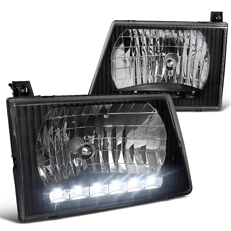 1992-2006 Ford E150//250//350//450 Econoline Van SMD LED Headlights Clear
