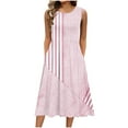 thumbnail image 2 of Wo-Fusoul Robe Décontractée Sans Manches à Pois pour Femmes avec Poches, Col Rond, Tissu Extensible, Polyvalente pour Usage Quotidien, Fêtes et Occasions Décontractées, Design Confortable et Respirant, 2 of 6
