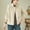 Beige, variant on BZGTZT Women's Cotton Lapel Collar Coats Solid Button Down Jackets Casual Long Sleeve Outerwear Loose Fit Tops
