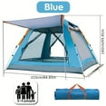 thumbnail image 5 of Blue Camping Tent Automatic Instant Pop-Up 3-4/5-10Men Family Outdoor Hiking Shelter, 5 of 10