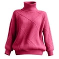 thumbnail image 5 of Women Plus Size Sweaters Casual High Neck Solid Color Pullover Soft Warm Knit Top for Daily Wear Versatile Fall Winter Comfort Outfit, 5 of 5