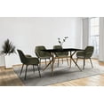 thumbnail image 3 of LeisureMod Modern 62" Rectangular Dining Table for 4 to 8 People with Sintered Stone Top and Gold Stainless Steel Base Elega Series in Black/Gold, 3 of 10