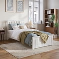 thumbnail image 1 of Becket Lit Plateforme Bas en Bois Simple TG avec Pied de Lit Assorti, Blanc, 1 of 13