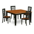 thumbnail image 3 of Dining Room Set-Dining Table And Wood Dining Chairs-Finish:Black & Cherry,Number of Items:5,Shape:Square,Style:Microfiber Seat, 3 of 3