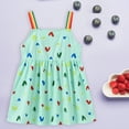 thumbnail image 2 of Penkiiy Toddler Kids Baby Girls Summer Cute Rainbow Shoulder Strap Suspender Dress Girls Dress Party Sundress 3-4 Years Green 2023 Summer Deal, 2 of 8