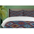 thumbnail image 4 of Ambesonne Aztec Duvet Cover Set, Folk Motifs in Vivid Colors, 2-Calking, Night Blue Multicolor, 4 of 7