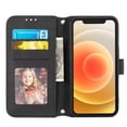 thumbnail image 4 of For Iphone 15 Plus Embossed Stripes Skin Feel Leather Phone Case(Black),iPhone 16 Plus, 4 of 6