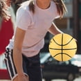 thumbnail image 4 of 5. Pelota de baloncesto de cuero resistente al desgaste, de alta elasticidad, color amarillo YUNYI BRAND Deportes, 4 of 8