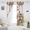 thumbnail image 3 of Hokiten Christmas Elk Blackout Curtains | Light Blocking Print Window Curtains, Deer Xmas Tree Botanical Balls Thermal Insulated Window Drapes for Living Room Kitchen Cafe (2 Panels, 104"W x 96"L), 3 of 7