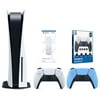 Sony Playstation 5 Disc Version Console with Extra Blue Controller, Media Remote and Surge FPS Grip Kit With Precision Aiming Rings Bundle
