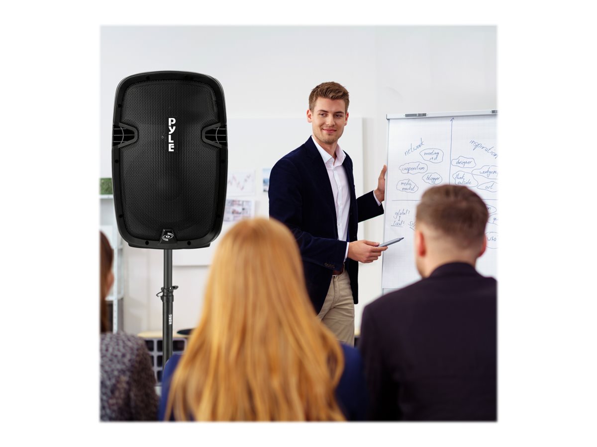 Pyle PPHP1599WU - Portable Hi-Power PA Loudspeaker - Active Powered Speaker System with Built-in , Includes (2) UHF Micros, FM Radio (15'' -inch Subwoofer, 1600 Watt)