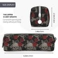thumbnail image 3 of Yiaed Skull and Red Roses Print Leather Pencil Case - Leather Pen Pencil Holder - Elegant & Practical Pencil Pouch for Work & Office, 3 of 7