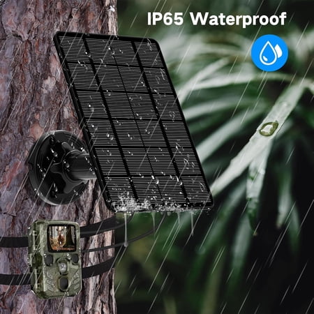 Solar Panel for Trail Camera Trail Camera Solar Panel with 5000mAh Rechargeable Lithium Battery - Output 12V/1A 6V/1.5A IP66 Water Proof Hunting Accessory Game Cameras Solar Charger$$