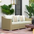 thumbnail image 5 of Resenkos 3 Seater Patio Couch, Outdoor Sectional Furniture, PE Rattan, White, 5 of 11