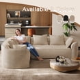 thumbnail image 2 of Wiilayok 110"Chenille Cloud Modular Sofa, L Curved Shaped Sectional Sofa Couch,4 Seater Deep Seat Sofa with Chaise and Pillows for Living Room Apartment, Camel, 2 of 7