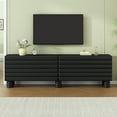 thumbnail image 3 of Harper & Bright Designs Modern Black TV Stand with Storage for 75" TV, Solid Media Console with Adjustable Shelves, Entertainment Center with Wavy Door, 3 of 13