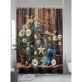 thumbnail image 5 of Fsddascl Vintage Flower Shower Curtain Set - Small 36" x 72" Washable Bathtub Curtain with 12 Hooks, Country Barn Star Daisies Butterfly Wood Waterproof Fabric Stall Shower Curtains for Bathroom, 5 of 6