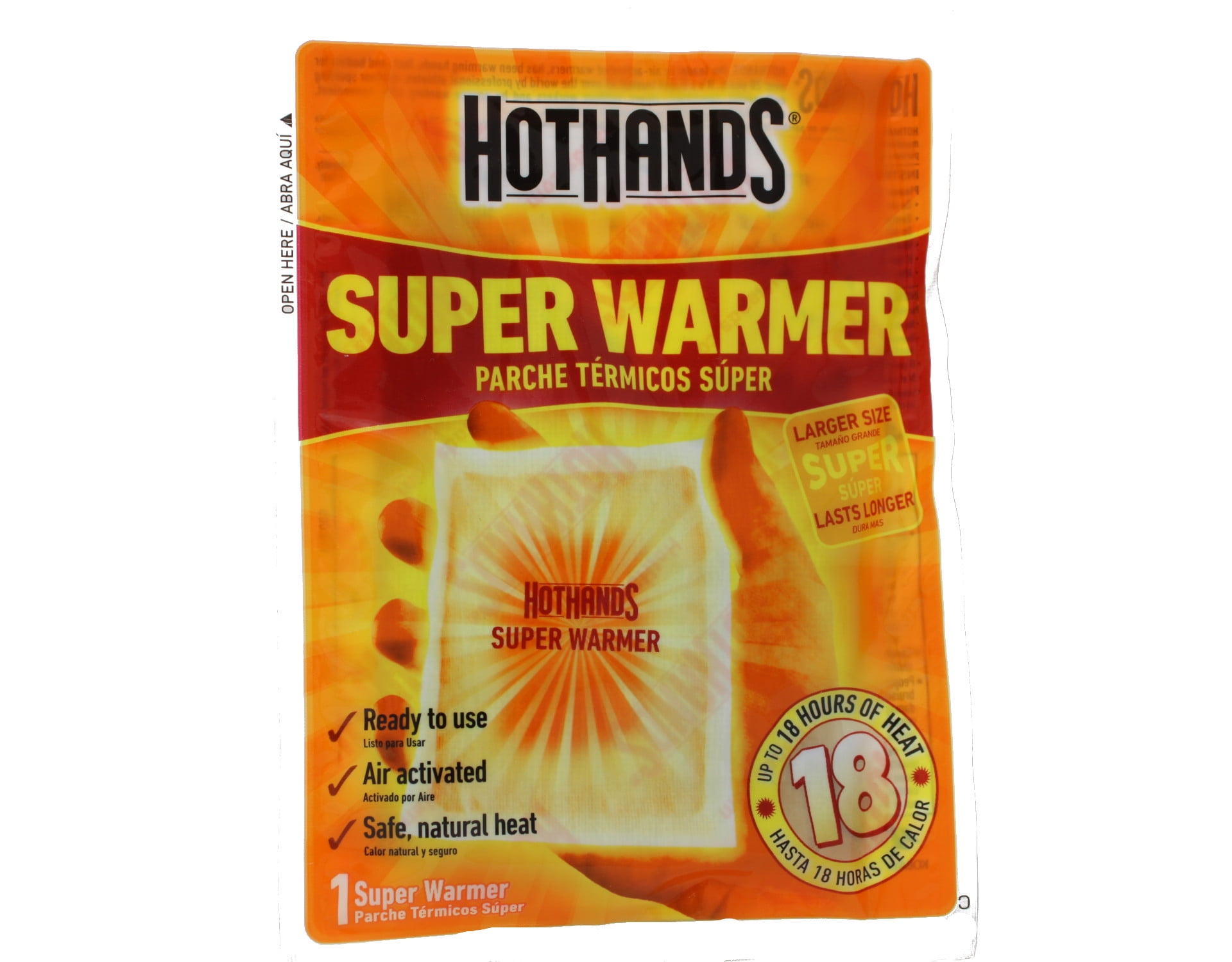 HotHands Body & Hand Super Warmers Up to 18 Hours of Heat 3 Individual Warmers 