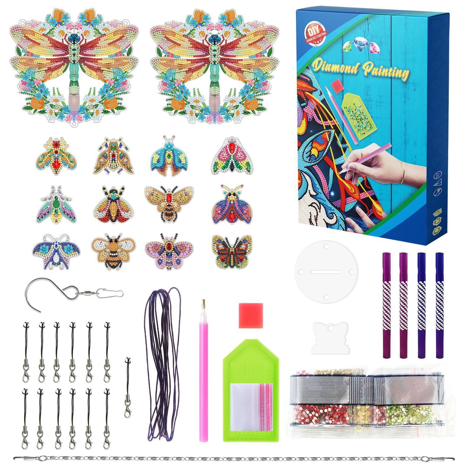 Butterfly Diamond Wind Chimes,Painting Craft Kit G Wind Chime for Window Door Hanging,Home Decor Art,Craft Lover Gifts,Housewarming/Mother's Day/Birthday Gifts,Memorial Gifts WindChime