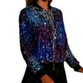 thumbnail image 3 of YTCAMLO Sparkly Sequin Blazer for Women Fashion Glitter Open Front Blazer Jackets Party Jacket V Neck Long Sleeve Cardigan Coat, B S, 3 of 8