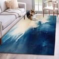 thumbnail image 3 of Abstract Graffiti Area&nbsp;Rug 4x6ft Watercolor Blue Beige Oil Painting Non-Slip&nbsp;Washable Square&nbsp;Rugs Soft Felt Indoor Floor Mat for Bedroom Kitchen Living Room Bathroom, 3 of 9