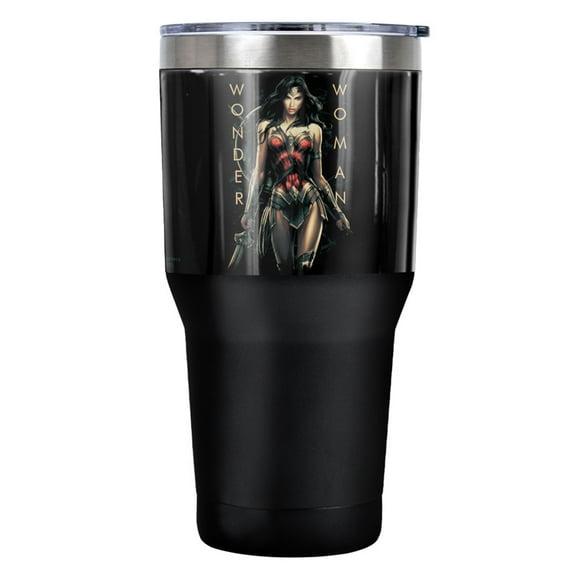 Wonder Woman Movie Armed And Dangerous Stainless Steel Tumbler 30 oz Coffee Travel Cup, Vacuum Insulated & Double Wall with Leakproof Sliding Lid