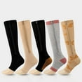 thumbnail image 2 of 2 Pairs Zipper Compression Socks 15-20 mmHg for Women Men  Knee High Open Toe Varicose Veins Hosiery for Edema  Swollen, 2 of 7