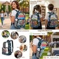 thumbnail image 5 of DISNIMO Clear Backpack Set for Teens Boys, Shark Printed 17 Inch PVC Transparent Bookbag with Lunch Box & Pencil Case, Heavy Duty Clear School Backpack, Back to School Gift, 5 of 5