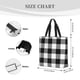 thumbnail image 3 of Fotbe White And Black Plaid Bolsa Tote con Estampado para Mujer, Bolsos con Cremallera, Bolsa de Hombro Casual de Gran Capacidad con Bolsillos Internos, 3 of 7