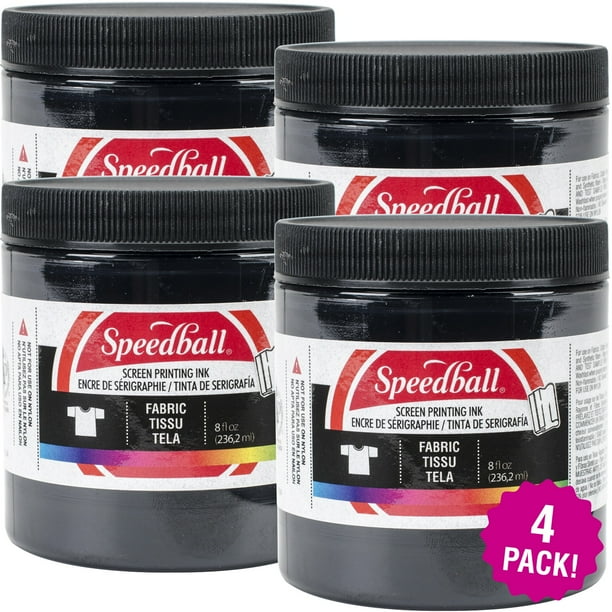 Speedball Fabric Screen Printing Ink 8oz, Multipack of 4