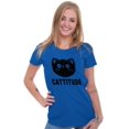 thumbnail image 4 of Cattitude Funny Cat Ladies Pet Lovers Womens Slim Fit Graphic Tee Brisco Brands S, 4 of 5