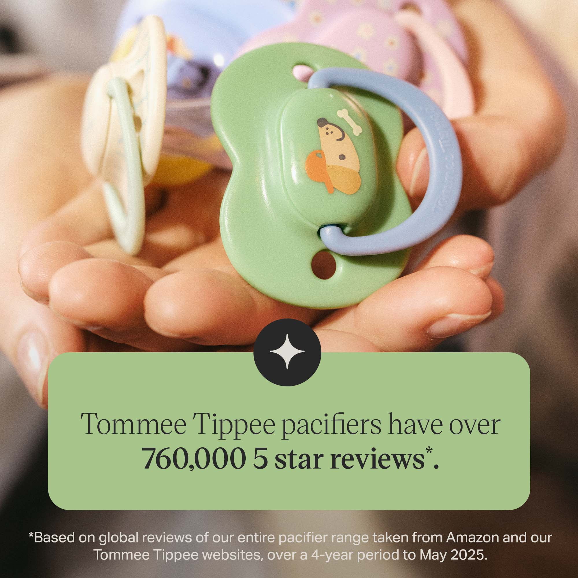 Tommee Tippee Ultimate Fit Pacifier, 18-36 Months, 2 Pack, Reusable sterilizer case included, Symmetrical nipple, Air holes, Polka Pet and Treat Time