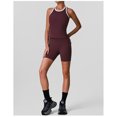 thumbnail image 3 of PISONIC Women 2 Piece Retro Contrast Trim Workout Set, Ribbed Racerback Tank Top & High Waist Butt Lifting Biker Shorts with Multi Pockets, Quick Dry Stretch Yoga Cycling Gym Activewear Outfit, 3 of 8
