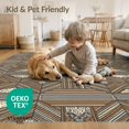 thumbnail image 4 of ODIKA 8'x10' Washable Area Rug Durable, Non-Slip Patchwork Inspired Block Layout Symmetrical Decorative Round for Living Room, Under Sectional, Family, 4 of 7