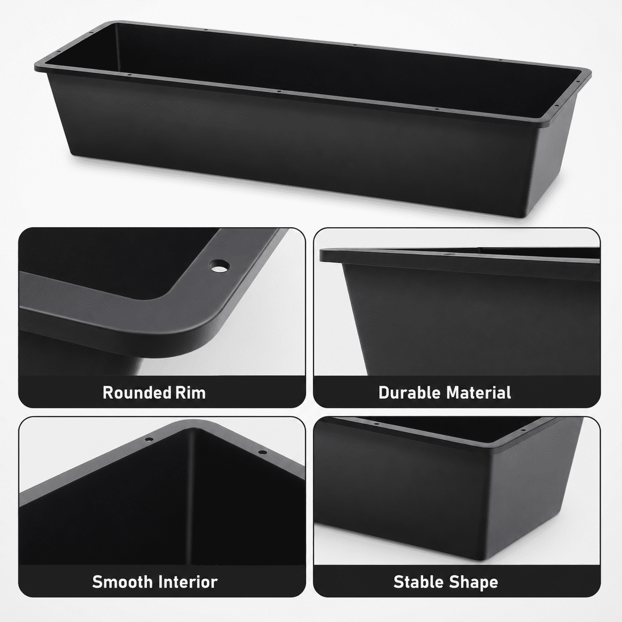 2-Piece Dual-Purpose Plastic Livestock Feed Trough, Suitable For Daily Feeding Of Horses, Goats, Pigs And Other Animals; Widely Adaptable To Home Backyards, Pastoral Fences, Livestock Sheds