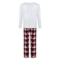thumbnail image 5 of Family Matching Christmas Pajamas Set, Reindeer Print Long Sleeve T-Shirt + Plaid Pants Sleepwear for Adults, Kids, 5 of 10