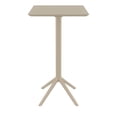 thumbnail image 2 of Luxury Commercial Living 42.5" Taupe Brown Folding Square Outdoor Patio Bar Table, 2 of 8