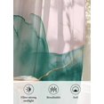 thumbnail image 6 of Sheer Curtains 54 Inch Length 2 Panels Set for Kitchen, Marble Green Semi Sheer Curtains for Windows, Pink Gold Modern Foil Glitter Wavy Art Voile Window Treatments Rod Pocket Curtain, 6 of 7