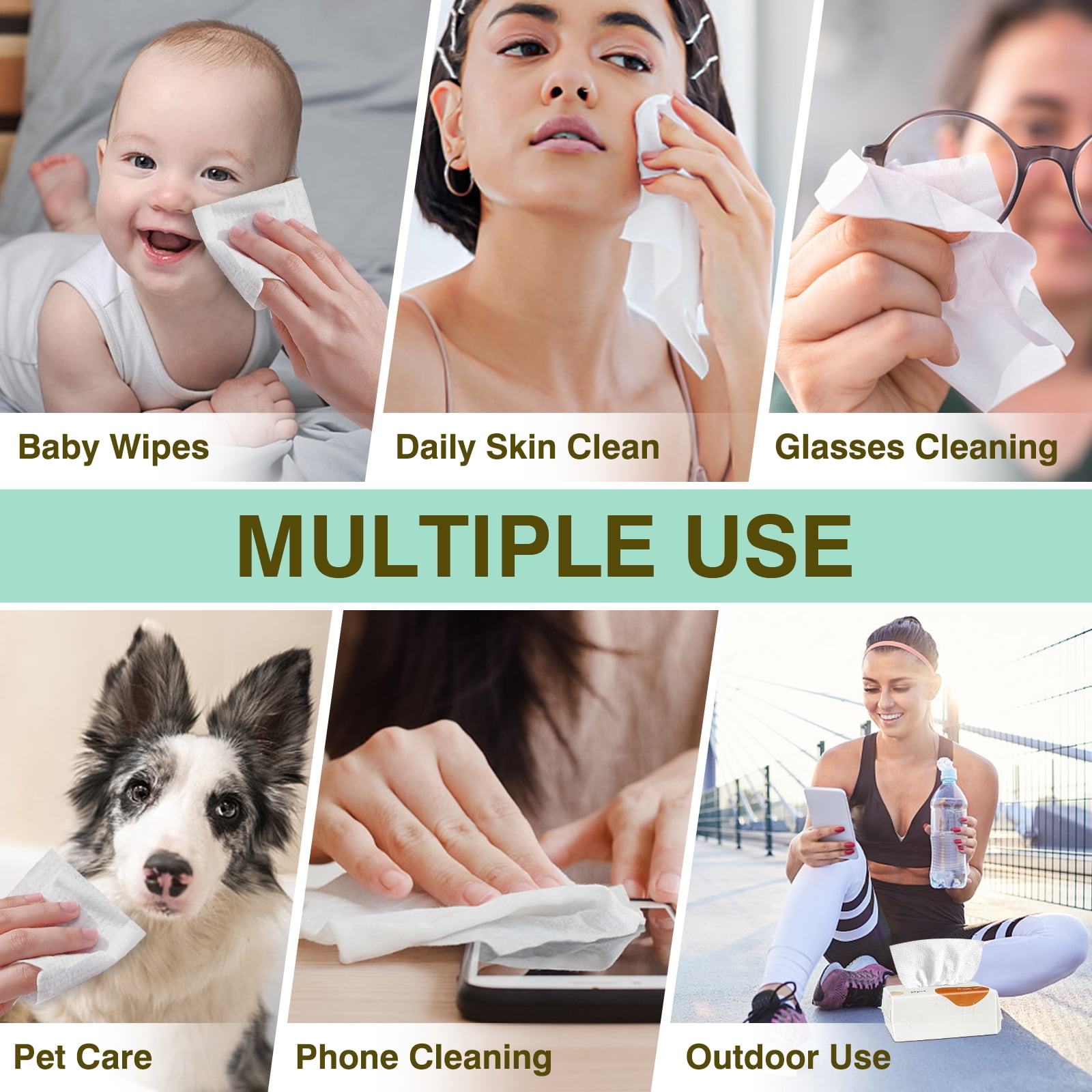 Wefacz 80 Count Disposable Face Towels, Biodegradable Facial Clean Towels, Ultra Soft & Thick Cloth for Sensitive Skin, Makeup Remover Dry Wipes, Lint-Free Towelettes for Cleansing