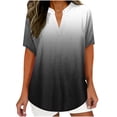 thumbnail image 2 of Teissuly Women's Fashion Printed Loose T-shirt Buttons Short Sleeve Blouse V-Neck Casual Tops, 2 of 5